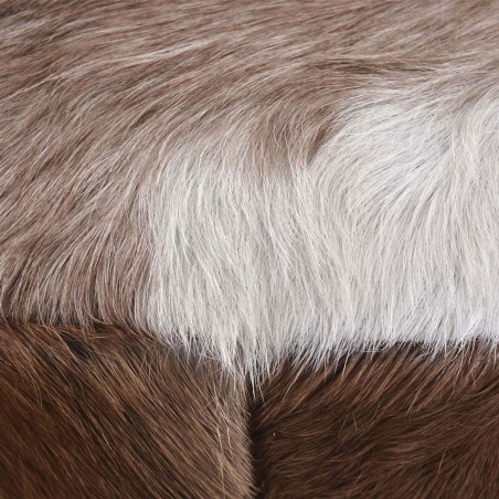 Taburete redondo piel de cabra - 38x38x45h