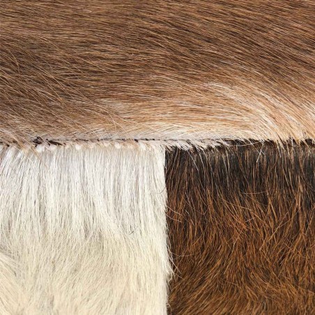 Taburete cuadrado piel de cabra - 30x30x45h