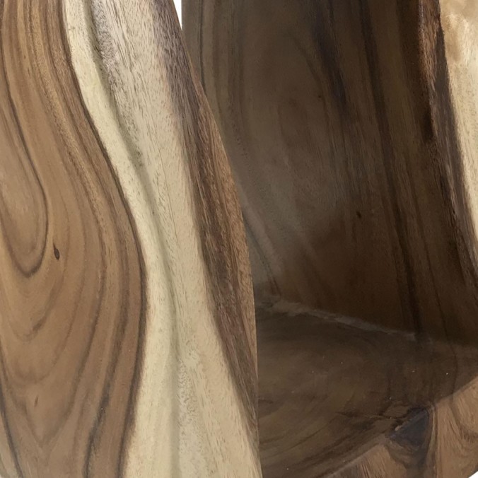 Taburete estilo étnico madera rectangular - 30x30x45h