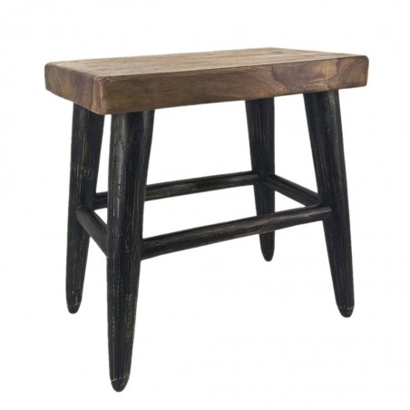 Taburete estilo rústico madera de teca - 45x27x45h
