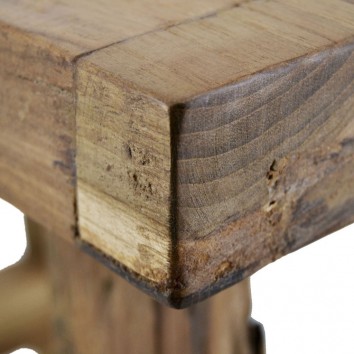 Taburete rústico madera de teca natural - 52x32x48h 2
