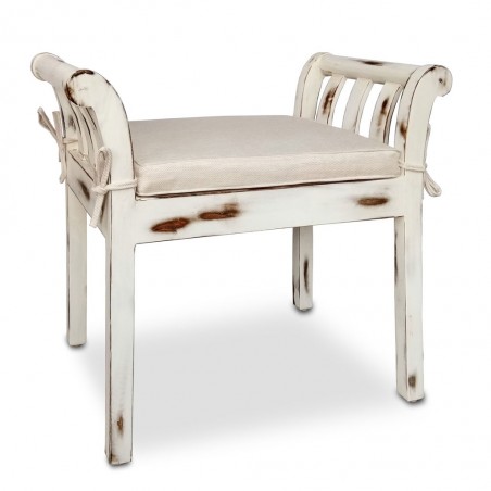 Banqueta estilo provenzal madera decapé - 65x37x65h