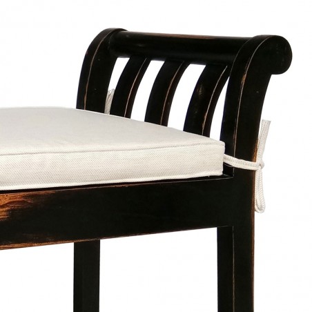 Banqueta estilo provenzal madera negro - 65x37x65h