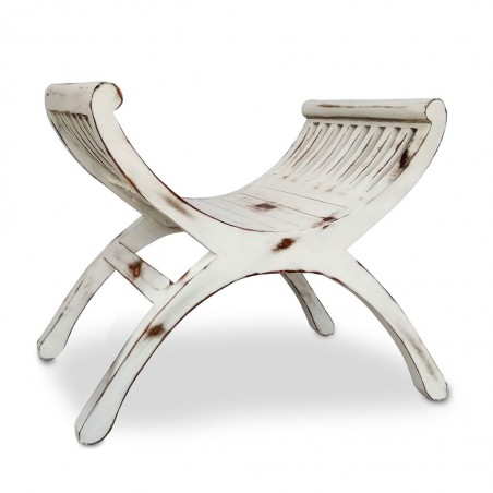 Banqueta estilo provenzal madera decapé - 62x35x60h