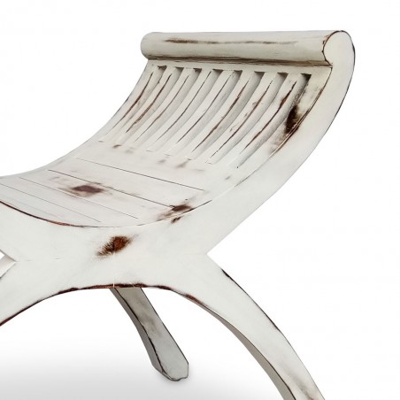 Banqueta estilo provenzal madera decapé - 62x35x60h