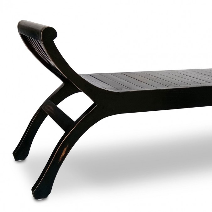 Banco estilo provenzal madera tono negro - 120x37x60h