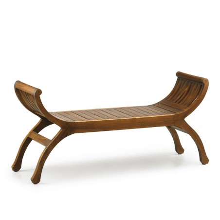 Banco estilo provenzal madera natural oscuro - 120x37x60h