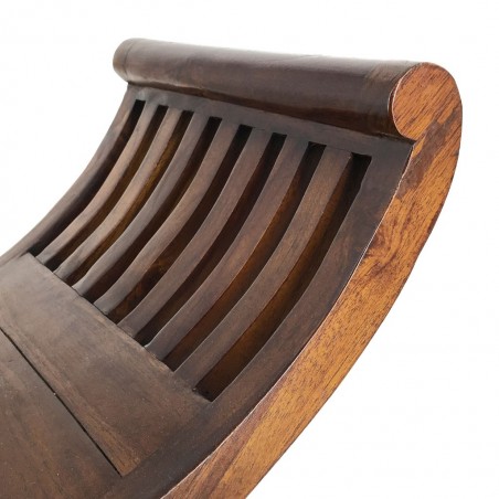 Banco estilo provenzal madera natural oscuro - 120x37x60h