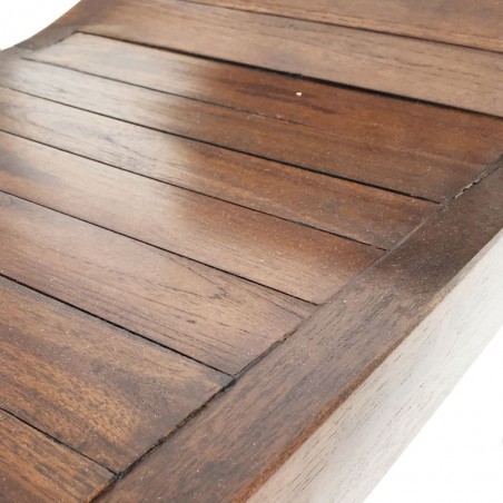 Banco estilo provenzal madera natural oscuro - 120x37x60h