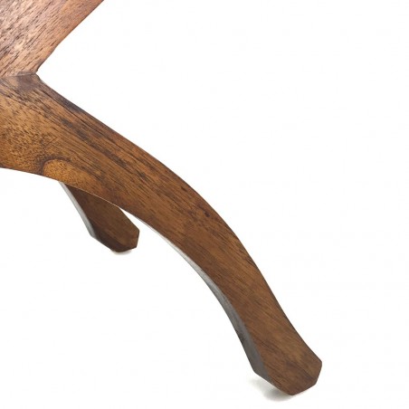 Banqueta estilo provenzal madera natural oscuro - 62x35x60h