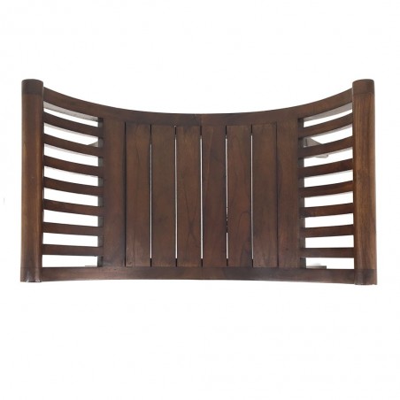 Banqueta estilo provenzal madera natural oscuro - 62x35x60h