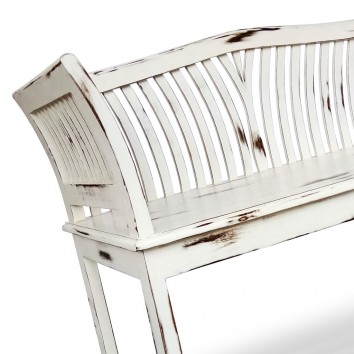 Banco estilo colonial madera tono decapé - 117x47x76h 2