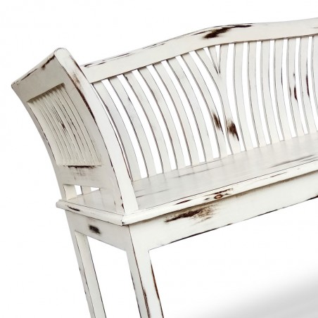 Banco estilo colonial madera tono decapé - 117x47x76h