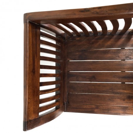 Banco estilo colonial madera natual oscuro - 117x47x76h