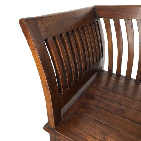 Banco estilo colonial madera natual oscuro - 117x47x76h