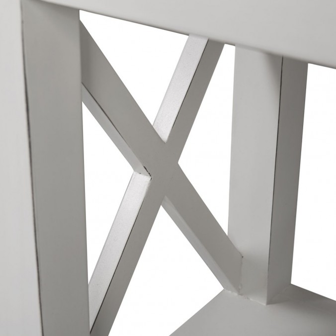 Libreria de pie 5 baldas madera mindi blanco 80x35x150h