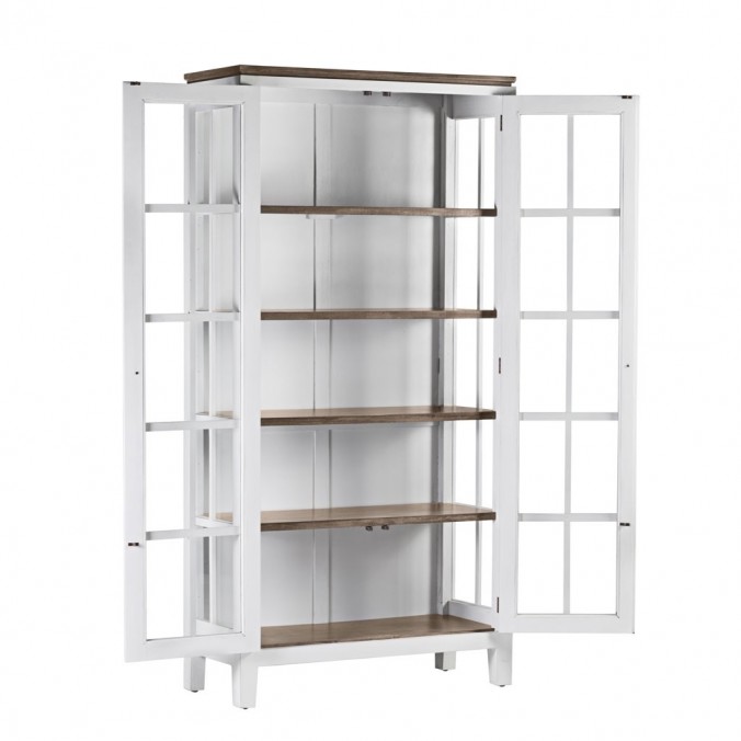 Vitrina 2 puertas madera mindi blanco 95x40x190h Vitrina 2 puertas madera mindi blanco 95x40x190h