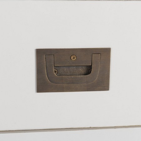 Aparador 3 cajones y 4 puertas en madera mindi blanco 180x45x90h