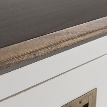 Aparador 3 cajones y 4 puertas en madera mindi blanco 180x45x90h 2