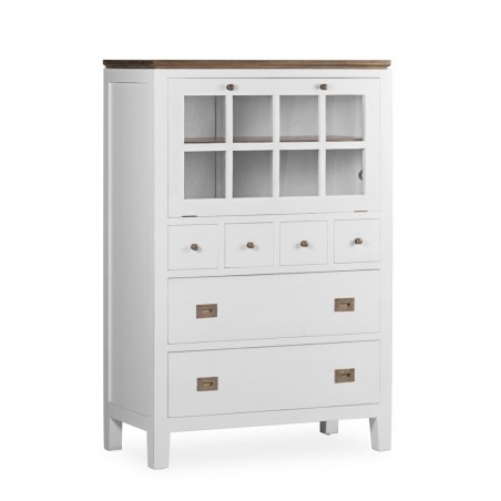 Aparador puerta abatible madera mindi blanco 90x45x135h