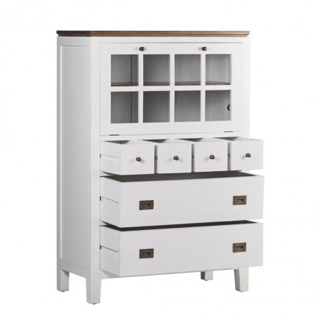 Aparador puerta abatible madera mindi blanco 90x45x135h