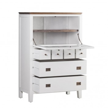 Aparador puerta abatible madera mindi blanco 90x45x135h 2
