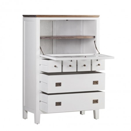 Aparador puerta abatible madera mindi blanco 90x45x135h