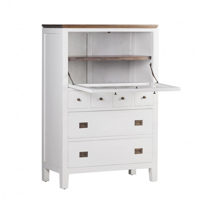 Aparador puerta abatible madera mindi blanco 90x45x135h