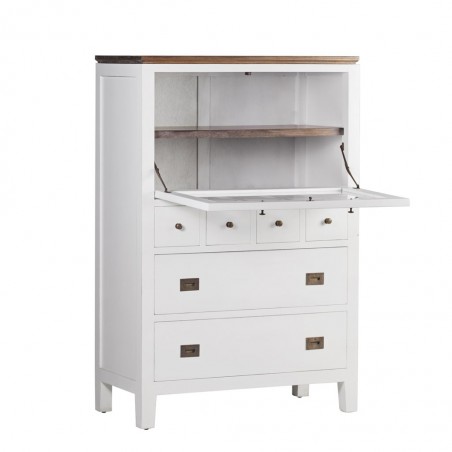 Aparador puerta abatible madera mindi blanco 90x45x135h