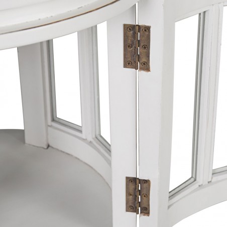 Mesa auxiliar licorera madera mindi tono blanco 50x50x78h