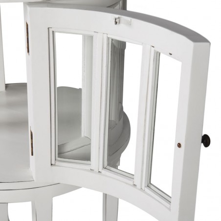 Mesa auxiliar licorera madera mindi tono blanco 50x50x78h