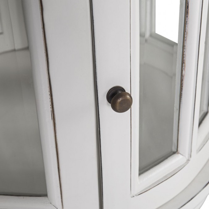 Mesa auxiliar licorera madera mindi tono blanco 50x50x78h