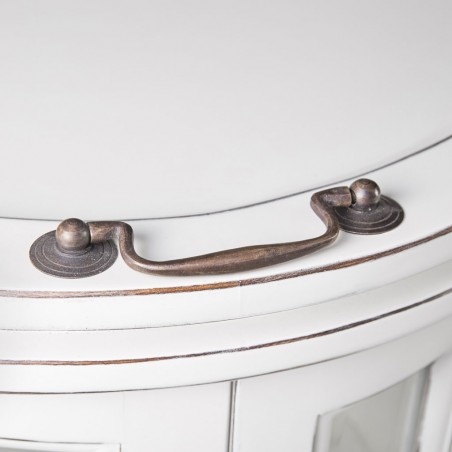 Mesa auxiliar licorera madera mindi tono blanco 50x50x78h