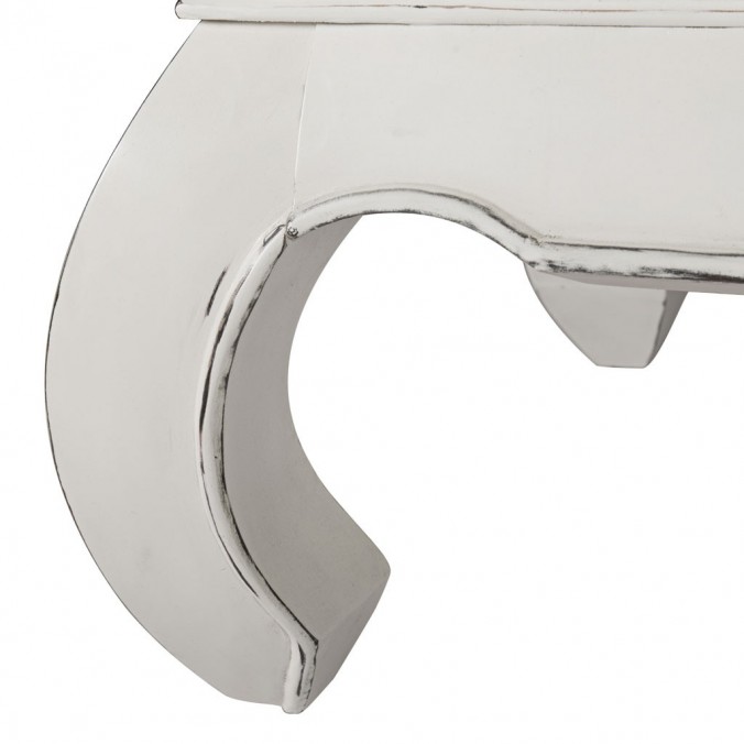 Mesa auxiliar madera mindi tono oscuro y blanco 60x60x40h