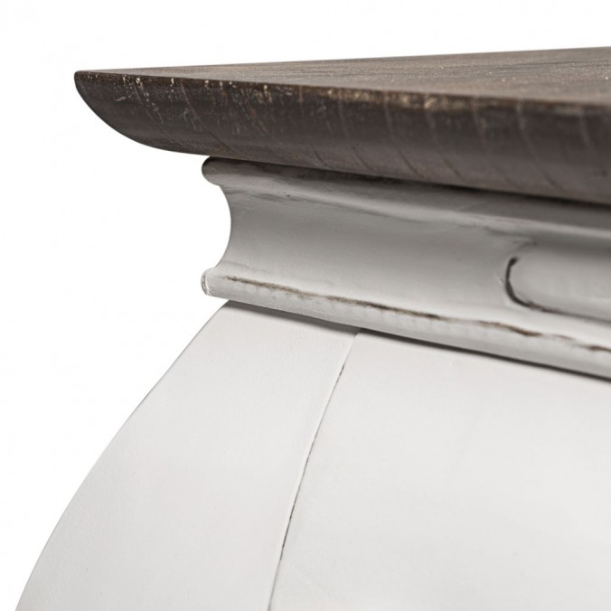 Mesa centro madera mindi tono oscuro y blanco 125x70x40h