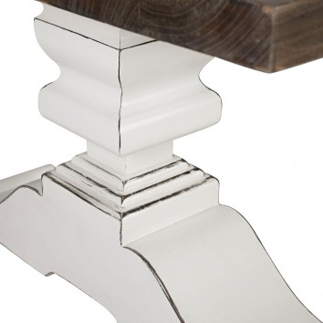 Mesa centro madera mindi tono oscuro y blanco 130x70x45h 2