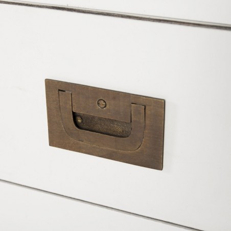 Mueble TV  5 cajones madera mindi blanco 125x40x50h