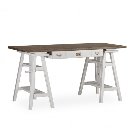 Escritorio de altura regulable madera mindi  150x70x78h