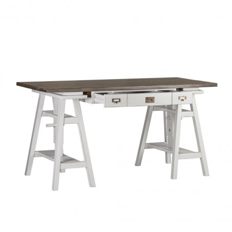 Escritorio de altura regulable madera mindi  150x70x78h