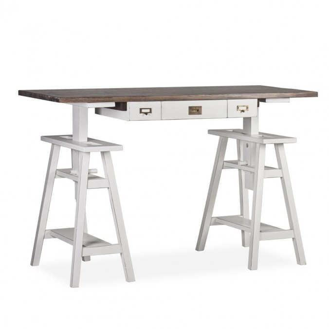 Escritorio de altura regulable madera mindi  150x70x78h