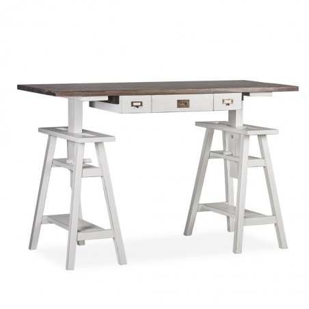 Escritorio de altura regulable madera mindi  150x70x78h