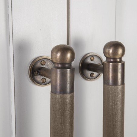 Armario con 4 cajones madera mindi blanco 110x40x180h