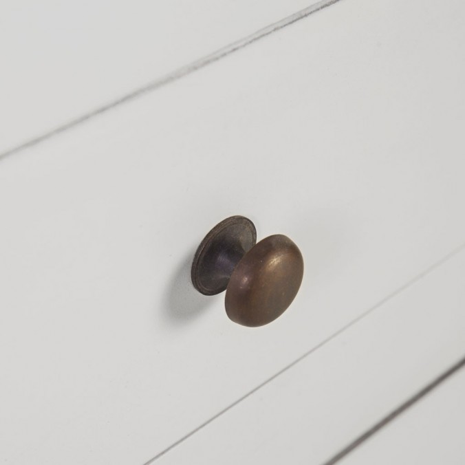 Armario con 4 cajones madera mindi blanco 110x40x180h