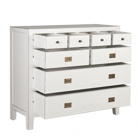 Cómoda 8 cajones fabricado en madera mindi 110x45x100h