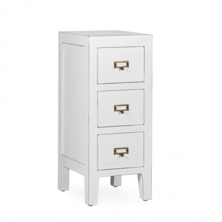 Mesita 3 cajones fabricada en madera mindi 30x36x72h