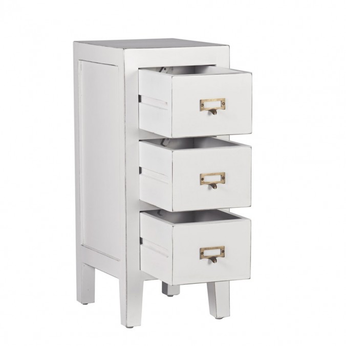 Mesita 3 cajones fabricada en madera mindi 30x36x72h