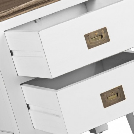 Mesita 2 cajones fabricada en madera mindi 45x40x55h