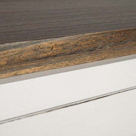 Mesita 2 cajones fabricada en madera mindi 45x40x55h