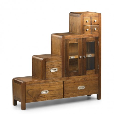 Cajonera escalonada derecha estilo colonial 98x25x98h