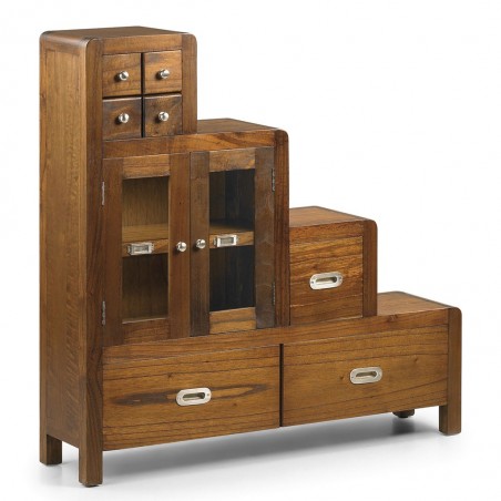 Cajonera escalonada izquierda estilo colonial 98x25x98h